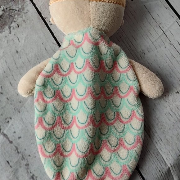 Douglas Baby Lovey Teether Plush Mermaid Doll Soft Security Blanket Pink & Mint - Picture 6 of 8